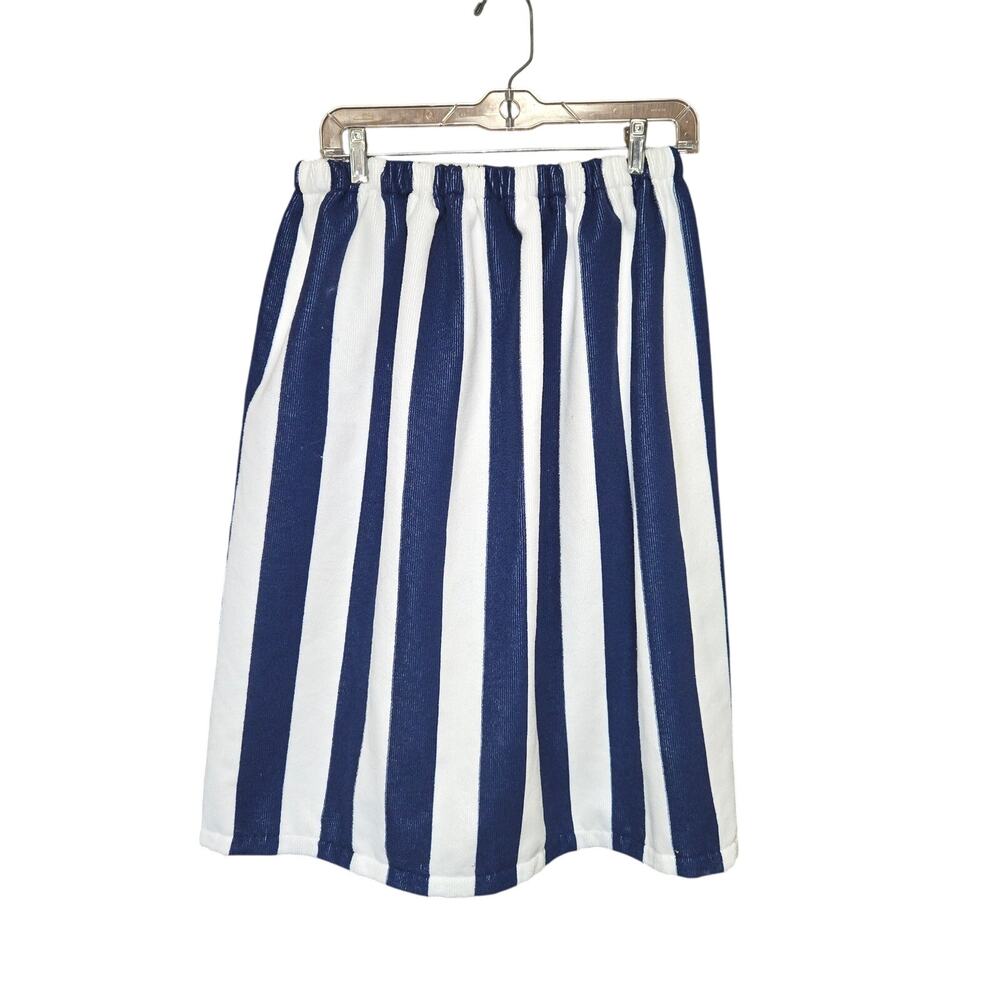Saks Fifth Avenue Wrap Bath‎ Towel Hook and Loop Terry Cloth Striped Blue White